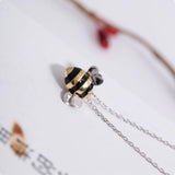 925 Silver Mini Bee Necklace Gold-Plated Student Gift