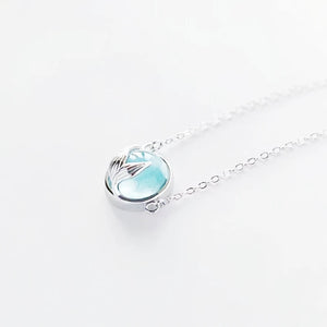 925 Silver Mermaid Tail Crystal Necklace for Women
