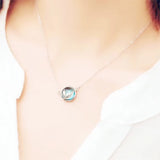 925 Silver Mermaid Tail Crystal Necklace for Women