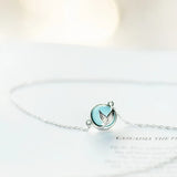 925 Silver Mermaid Tail Crystal Necklace for Women