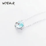 925 Silver Mermaid Tail Crystal Necklace for Women