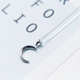 925 Sterling Silver Mini Moon Necklace Cute Student Gift
