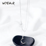 925 Sterling Silver Mini Moon Necklace Cute Student Gift