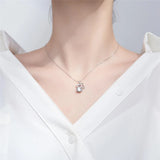 925 Silver Natural Zircon Mini Mouse Necklace For Women Party Gift