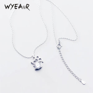 925 Silver Natural Zircon Mini Mouse Necklace For Women Party Gift
