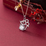 925 Silver Natural Zircon Mini Mouse Necklace For Women Party Gift