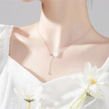 925 Silver Shell Chrysanthemum Flower Necklace for Women