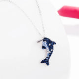 925 Sterling Silver Zircon Dolphin Necklace for Women