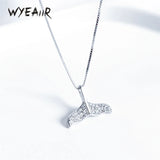 925 Sterling Silver Zircon Dolphin Mermaid Necklace for Women