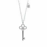 925 Silver Zircon Key Necklace for Women