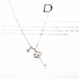 925 Silver Zircon Key Necklace for Women