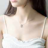 925 Silver Zircon Feather Dream Catcher Necklace Women Gift