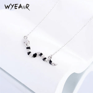 Vintage Thai silver Drop Glaze Snake Necklace For Women