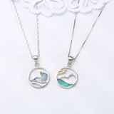 925 Silver Sea Mountain Wave Necklace for Women Party Gift