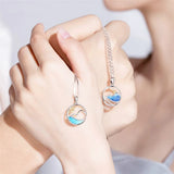 925 Silver Sea Mountain Wave Necklace for Women Party Gift