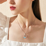925 Silver Sea Mountain Wave Necklace for Women Party Gift