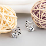 925 Silver Zodiac Mouse Crystal Sweet Earrings