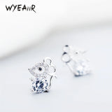 925 Silver Zodiac Mouse Crystal Sweet Earrings