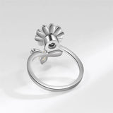 Colorful Zircon Rotatable 925 Sterling Silver Ring For Women