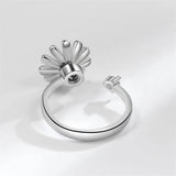 Chrysanthemum Zircon 925 Silver Ring for Women