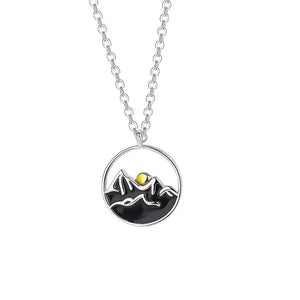 Mountain Sea Oath 925 Silver Pendant Necklace For Women