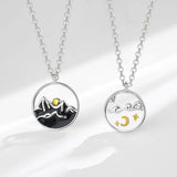 Mountain Sea Oath 925 Silver Pendant Necklace For Women