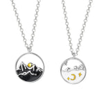 Mountain Sea Oath 925 Silver Pendant Necklace For Women