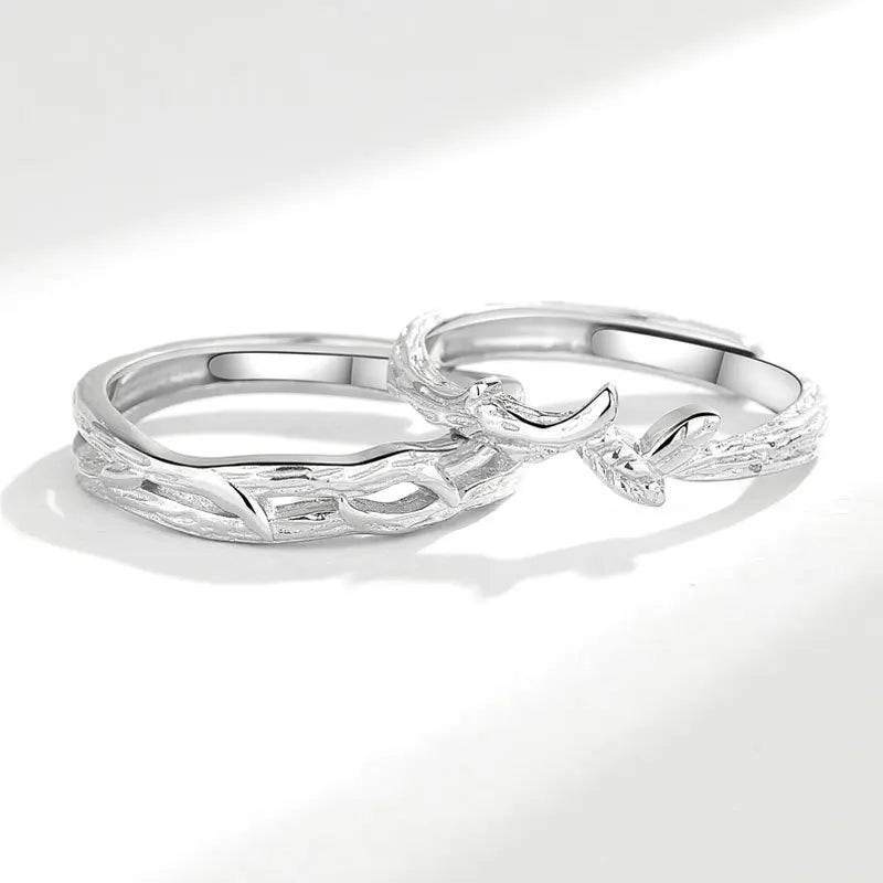 Romantic 925 Sterling Silver Fresh Creative Branch Bird Ring
