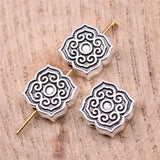 10pcs Flower Small Hole Bead Charms Antique Silver