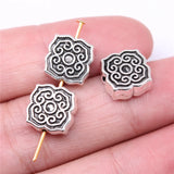 10pcs Flower Small Hole Bead Charms Antique Silver