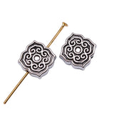 10pcs Flower Small Hole Bead Charms Antique Silver