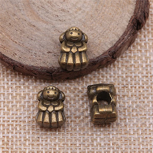 10pcs Little Girl Big Hole Beads Antique Bronze