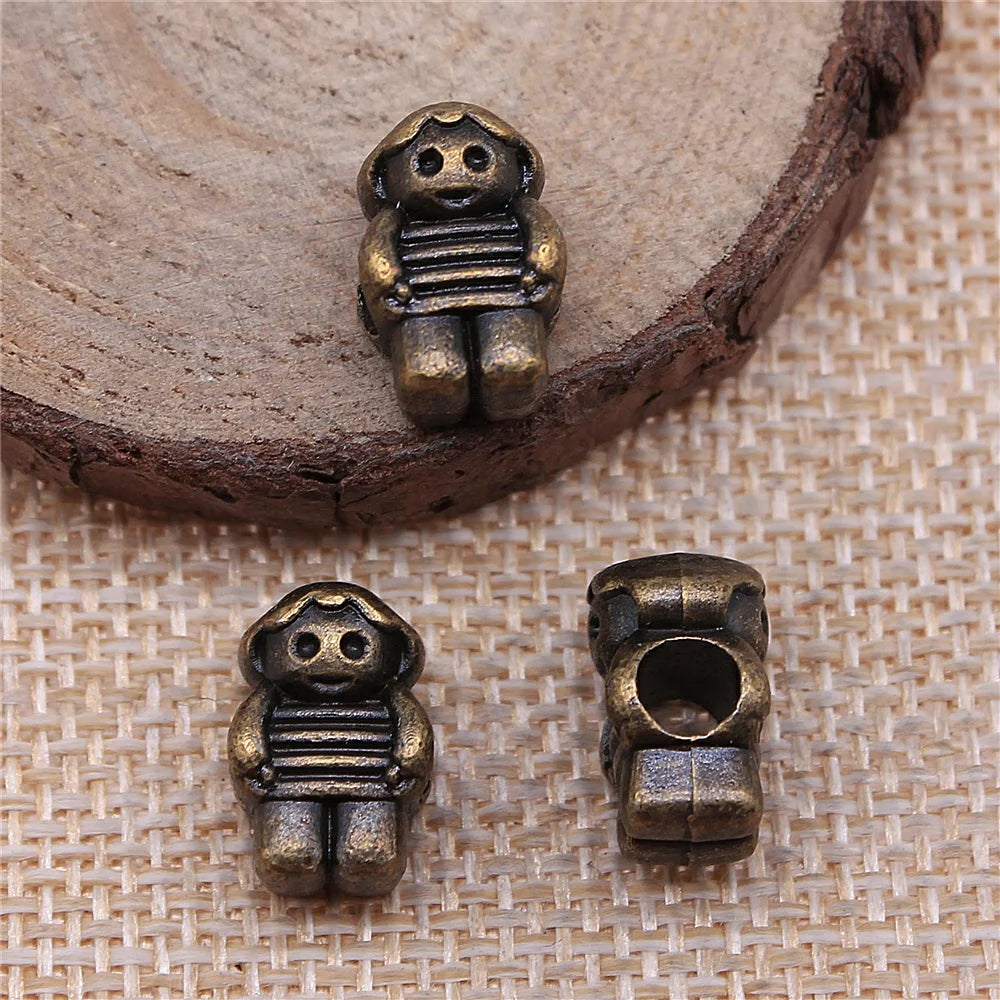 10pcs Little Boy European Beads 2 Colors For Jewelry Making
