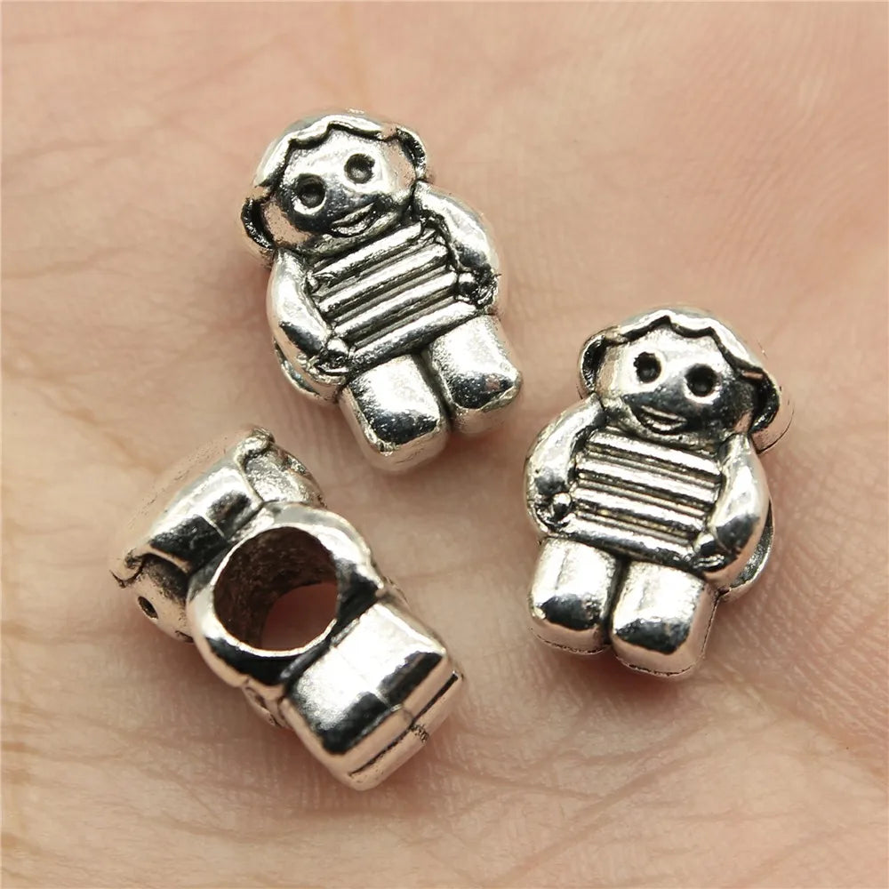 10pcs Little Boy European Beads 2 Colors For Jewelry Making