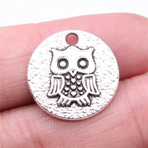 10pcs Owl Charms 20x20mm Antique Silver Pendants Jewelry Accessories