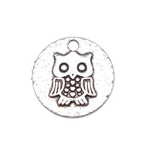 10pcs Owl Charms 20x20mm Antique Silver Pendants Jewelry Accessories