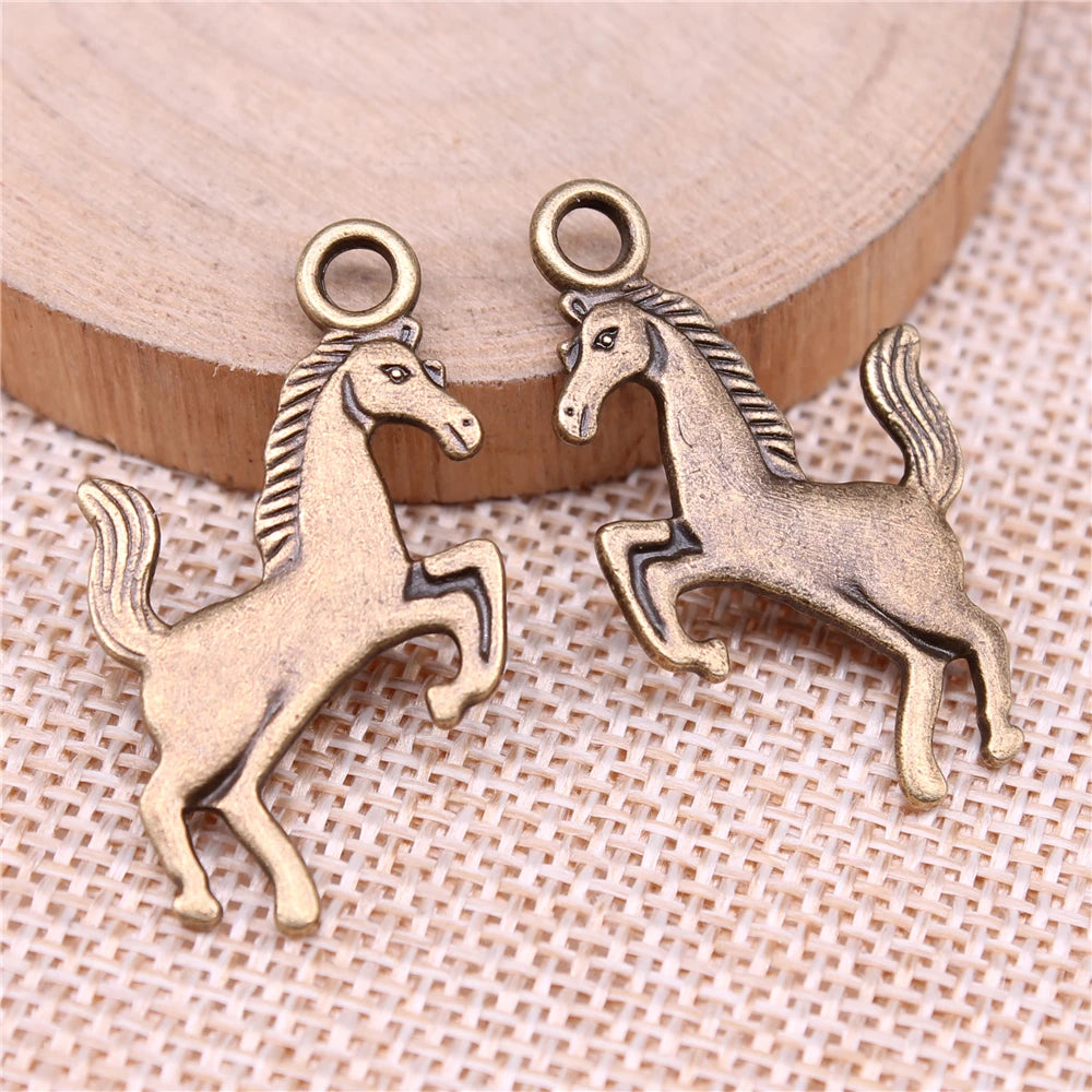 10pcs Horse Charms 21x35mm Antique Silver/Bronze Jewelry Findings