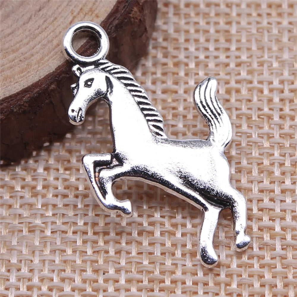 10pcs Horse Charms 21x35mm Antique Silver/Bronze Jewelry Findings