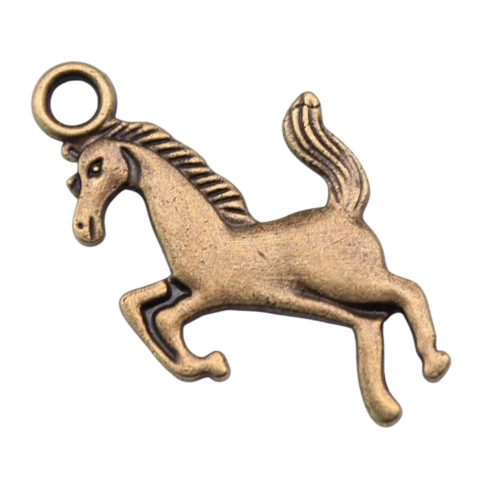 10pcs Horse Charms 21x35mm Antique Silver/Bronze Jewelry Findings