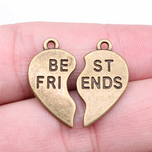 10pcs Heart Puzzle Pieces Charms Antique Silver Plated Bronze Jewelry Making
