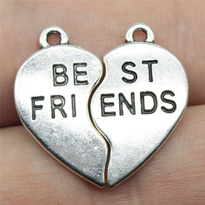 10pcs Heart Puzzle Pieces Charms Antique Silver Plated Bronze Jewelry Making