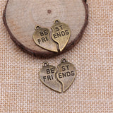 10pcs Heart Puzzle Pieces Charms Antique Silver Plated Bronze Jewelry Making