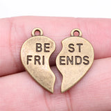 10pcs Heart Puzzle Pieces Charms Antique Silver Plated Bronze Jewelry Making