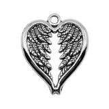 10pcs Angel Wings Heart Pendant Charms Antique Silver For Jewelry Making