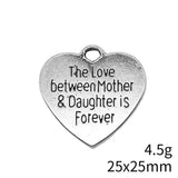 10pcs 25x25mm Heart Plate Charms for DIY Jewelry Making