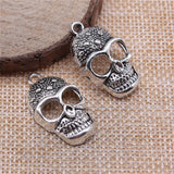 10pcs Skull Charms Antique Silver Zinc Alloy DIY Jewelry Findings