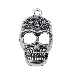 10pcs Skull Charms Antique Silver Zinc Alloy DIY Jewelry Findings