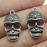 10pcs Skull Charms Antique Silver Zinc Alloy DIY Jewelry Findings