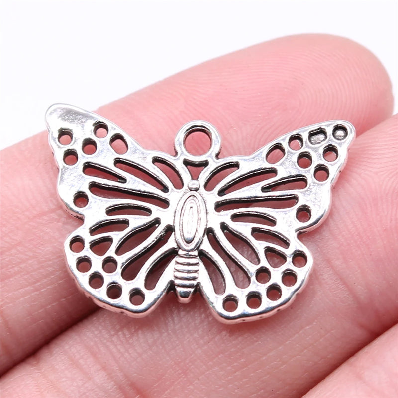 10pcs Butterfly Charms Antique Silver DIY Jewelry Making Zinc Alloy Charms Penda