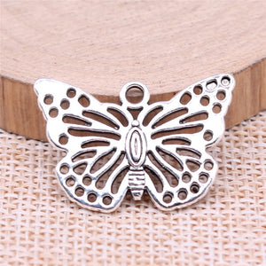 10pcs Butterfly Charms Antique Silver DIY Jewelry Making Zinc Alloy Charms Penda
